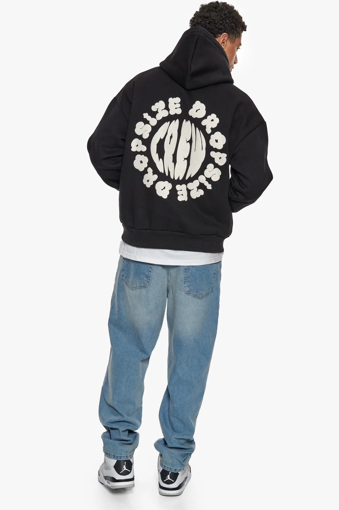 HEAVY OVERSIZE CLOUD CREW HOODIE BLACK