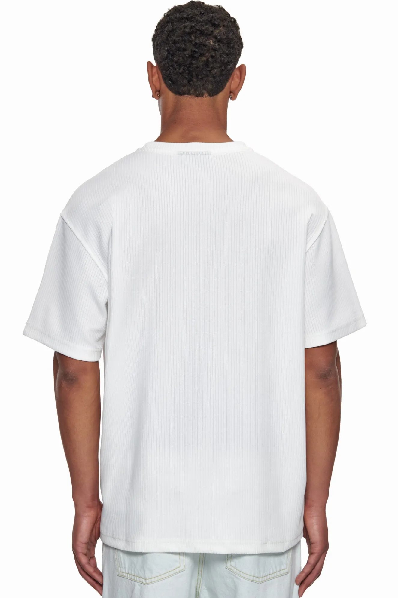 HEAVY OVERSIZE COTTON PATCH T-SHIRT CREAM WHITE