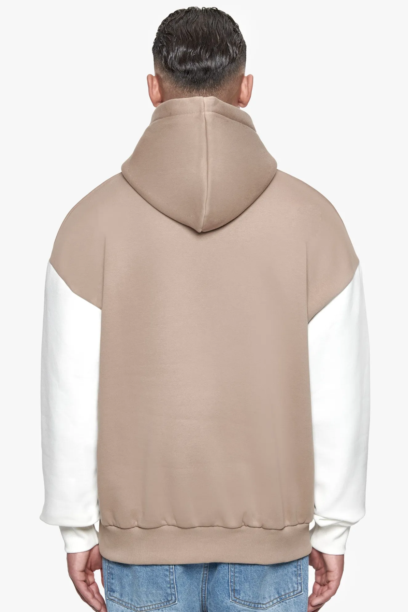 HEAVY OVERSIZE CREAM SLEEVE HOODIE SILVER MINK
