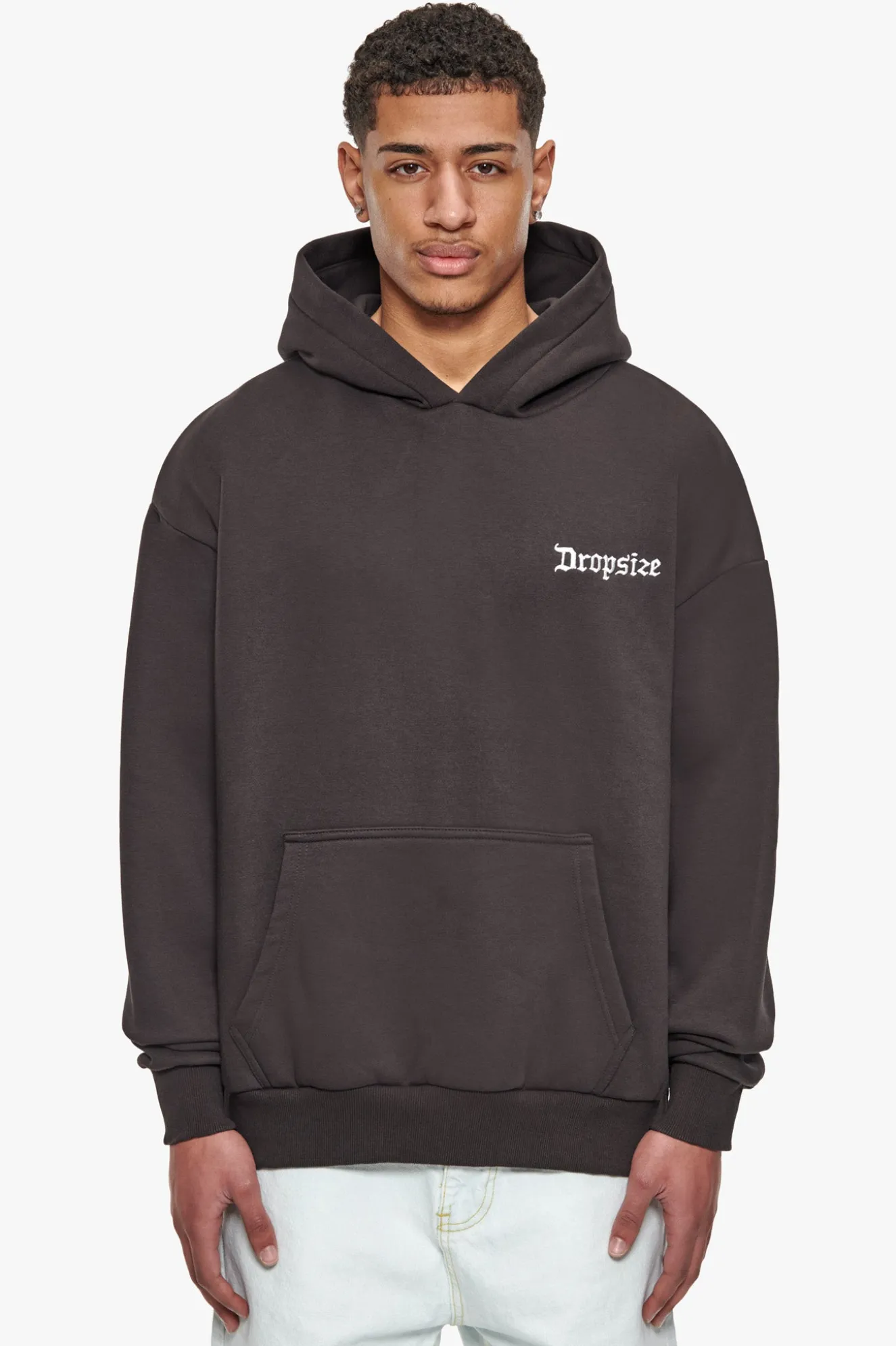 HEAVY OVERSIZE CREW LOVE GLOBE HOODIE WASHED BLACK