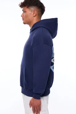 HEAVY OVERSIZE CREW LOVE HOODIE BLACK IRIS