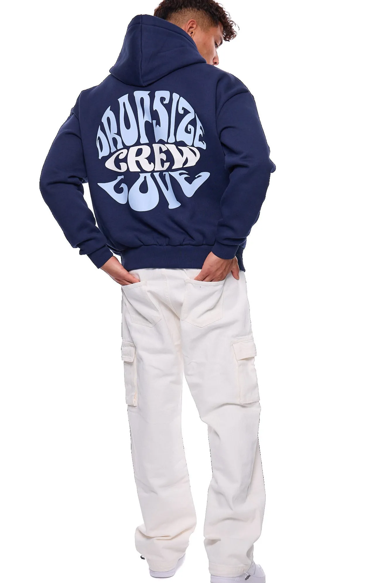 HEAVY OVERSIZE CREW LOVE HOODIE BLACK IRIS