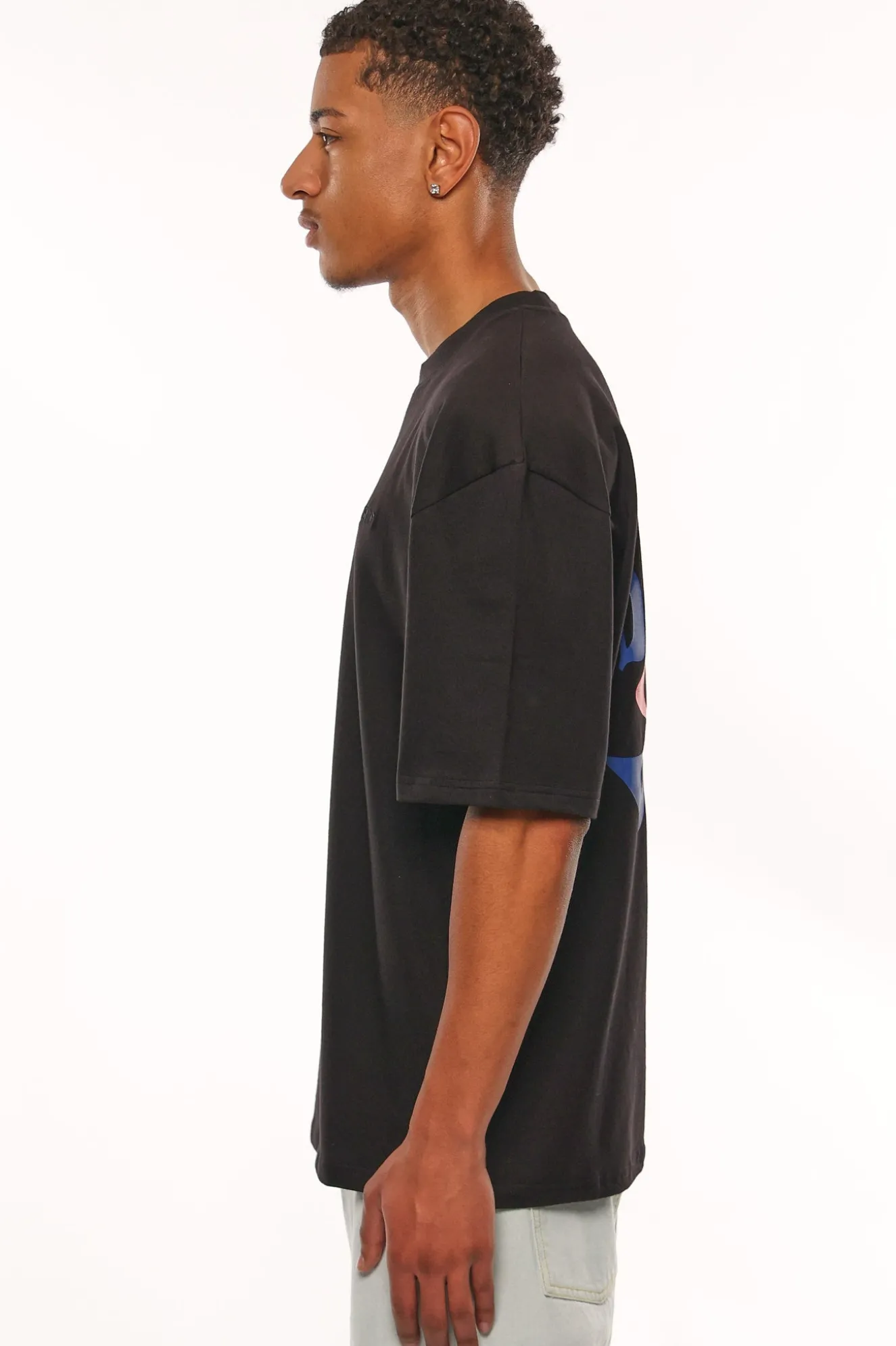 HEAVY OVERSIZE CREW LOVE T-SHIRT BLACK