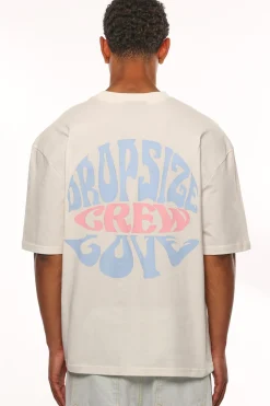 HEAVY OVERSIZE CREW LOVE T-SHIRT CREAM WHITE