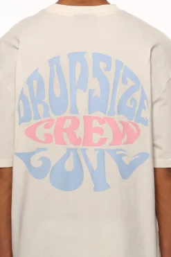 HEAVY OVERSIZE CREW LOVE T-SHIRT CREAM WHITE