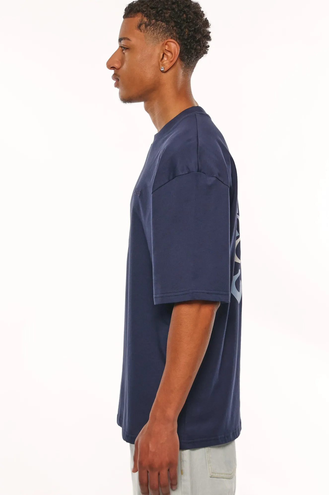 HEAVY OVERSIZE CREW LOVE T-SHIRT BLACK IRIS
