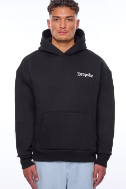 HEAVY OVERSIZE CREW ONLY HOODIE BLACK