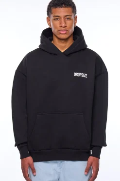 HEAVY OVERSIZE CRIME RINGS HOODIE BLACK