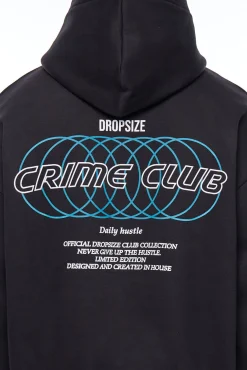 HEAVY OVERSIZE CRIME RINGS HOODIE BLACK