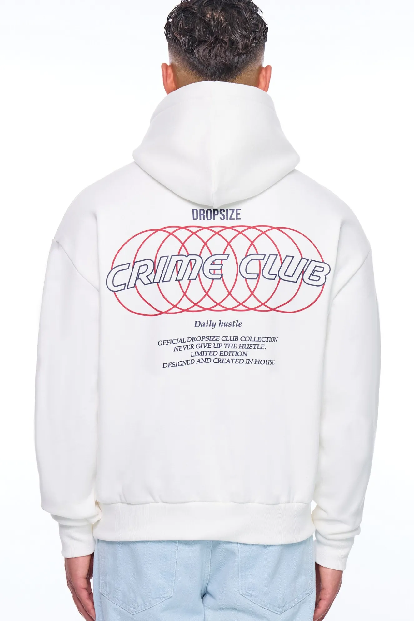 HEAVY OVERSIZE CRIME RINGS HOODIE CREAM WHITE