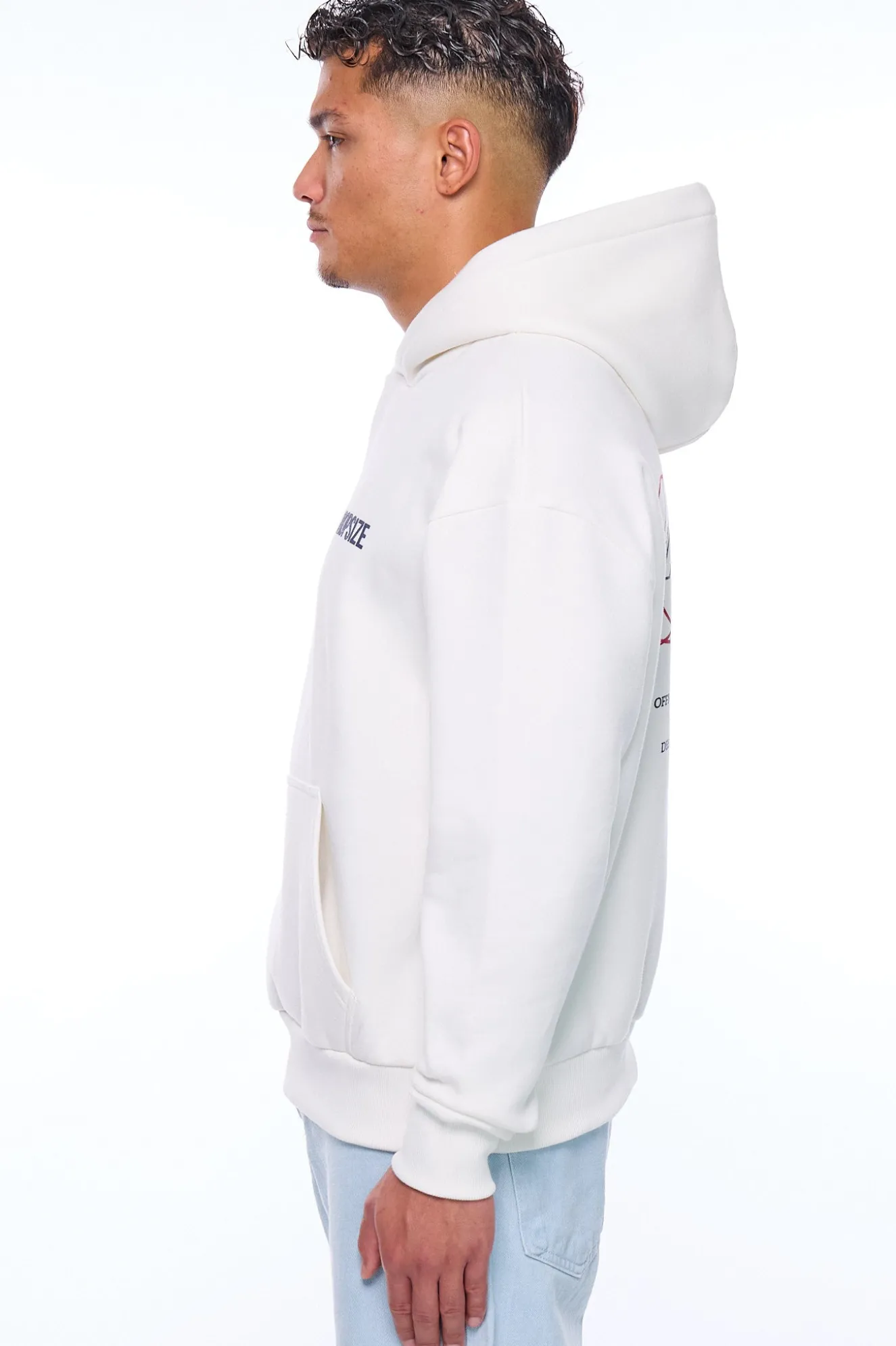 HEAVY OVERSIZE CRIME RINGS HOODIE CREAM WHITE