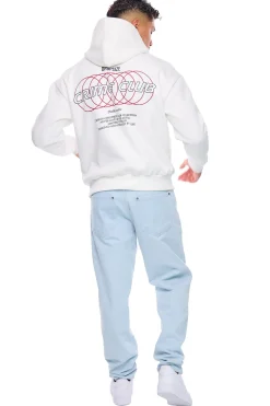 HEAVY OVERSIZE CRIME RINGS HOODIE CREAM WHITE