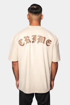 HEAVY OVERSIZE CRIME T-SHIRT COCONUT MILK