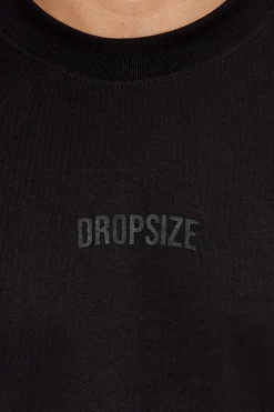 HEAVY OVERSIZE CURVED HD LOGO T-SHIRT BLACK