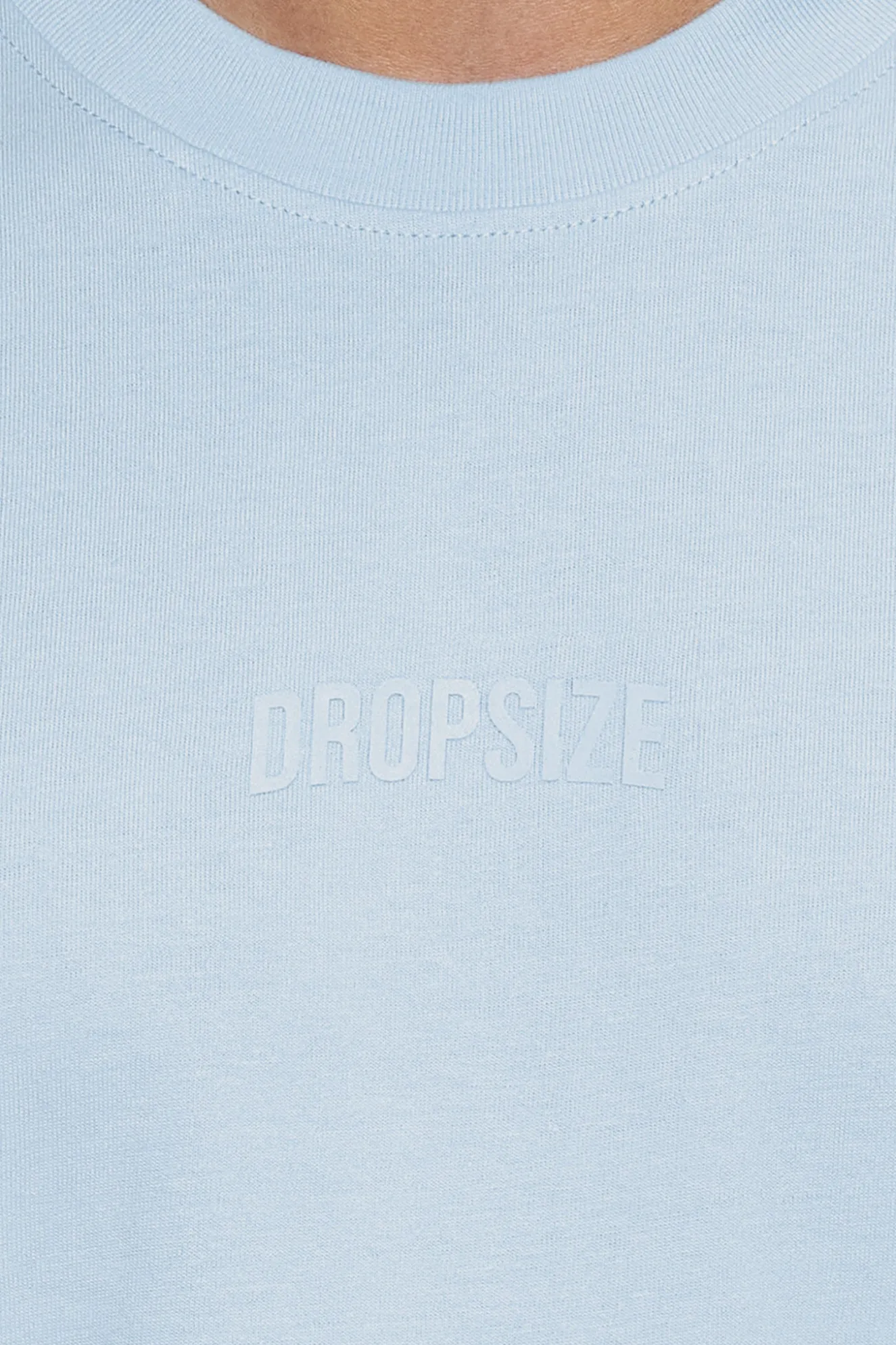 HEAVY OVERSIZE CURVED HD LOGO T-SHIRT BABY BLUE