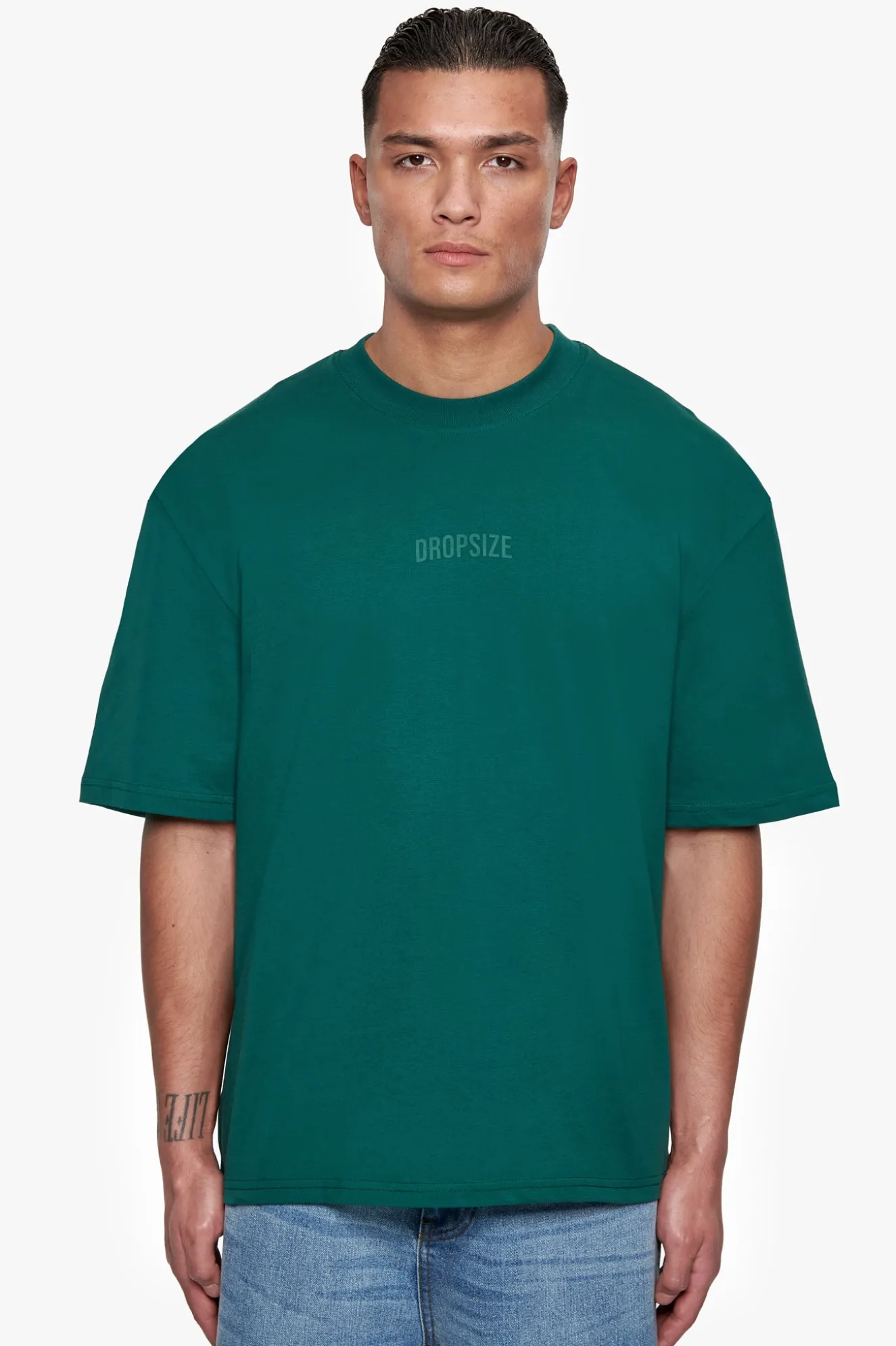 HEAVY OVERSIZE CURVED HD LOGO T-SHIRT GREEN