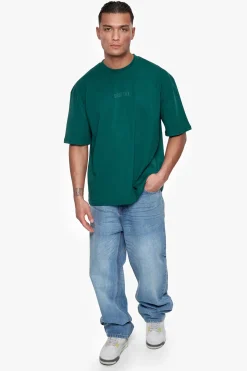 HEAVY OVERSIZE CURVED HD LOGO T-SHIRT GREEN