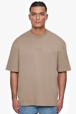 HEAVY OVERSIZE CURVED HD LOGO T-SHIRT WEATHERED TEAK