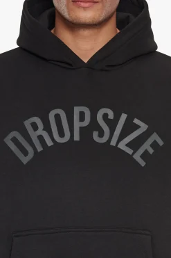 HEAVY OVERSIZE CURVED HOODIE BLACK