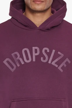 HEAVY OVERSIZE CURVED HOODIE GRAPE WINE