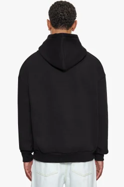 HEAVY OVERSIZE D LOGO HOODIE BLACK
