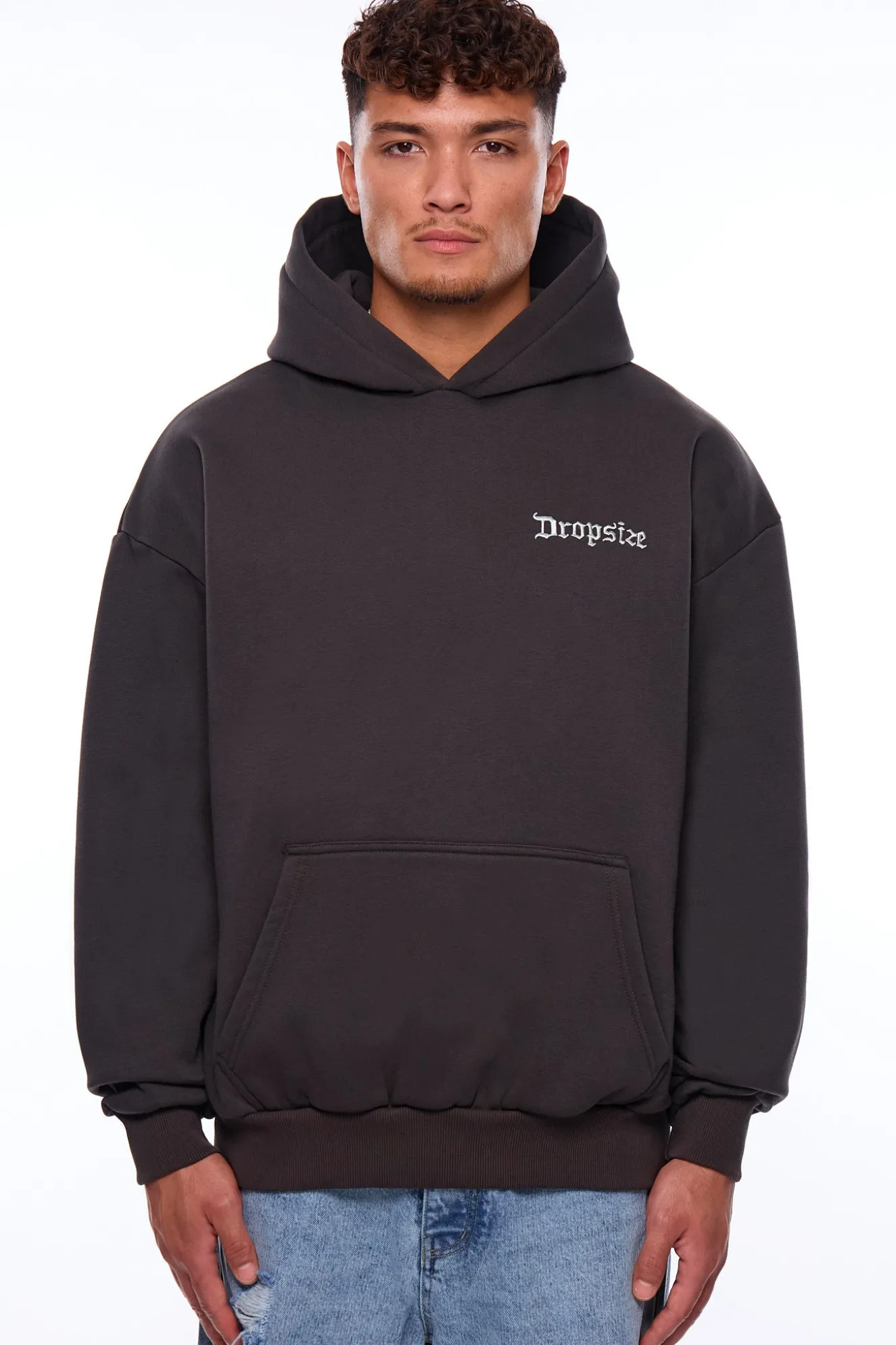 HEAVY OVERSIZE DAILY HUSTLE HOODIE WASHED BLACK