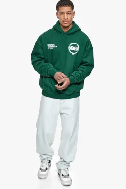 HEAVY OVERSIZE DESIGNED IN BERLIN HOODIE WASHED GREEN