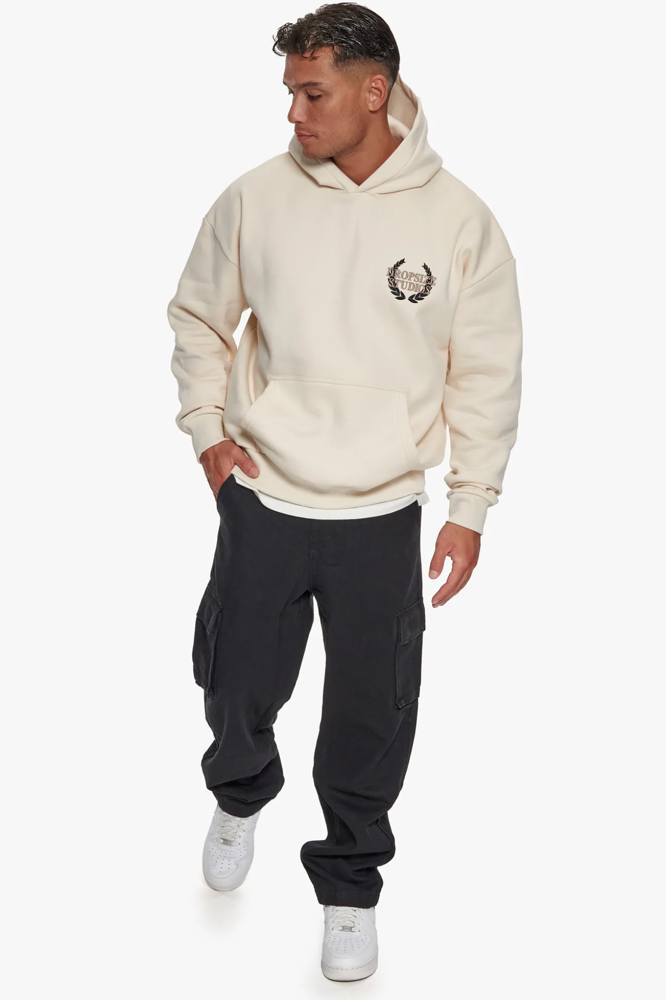 HEAVY OVERSIZE DROPSIZE STUDIOS HOODIE COCONUT MILK