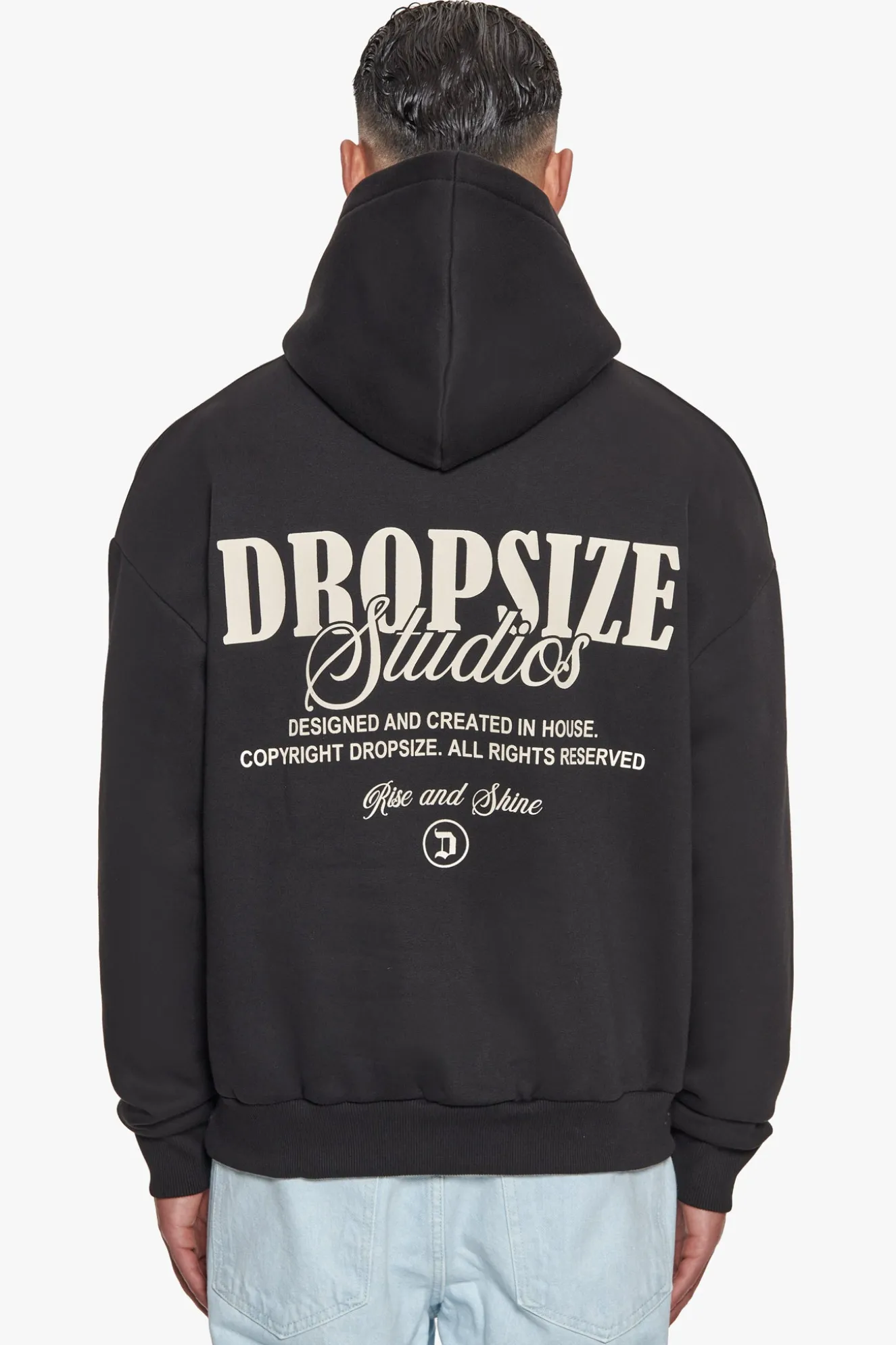HEAVY OVERSIZE DROPSIZE STUDIOS HOODIE BLACK/COCONUT