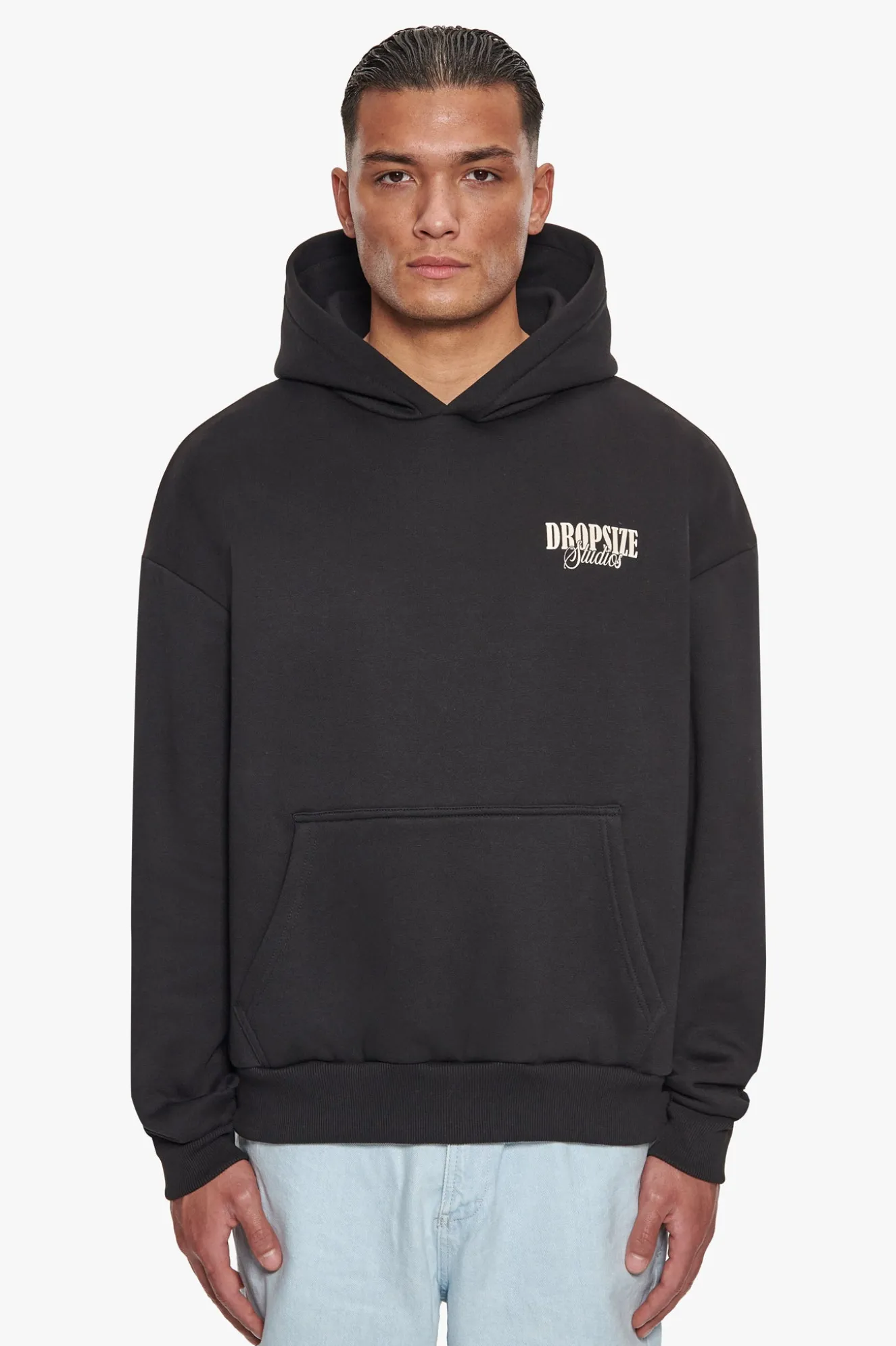 HEAVY OVERSIZE DROPSIZE STUDIOS HOODIE BLACK/COCONUT