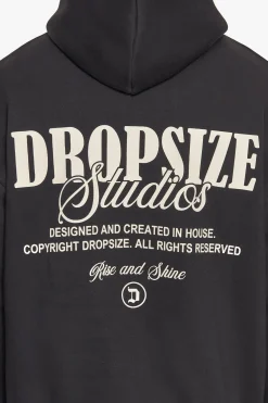 HEAVY OVERSIZE DROPSIZE STUDIOS HOODIE BLACK/COCONUT