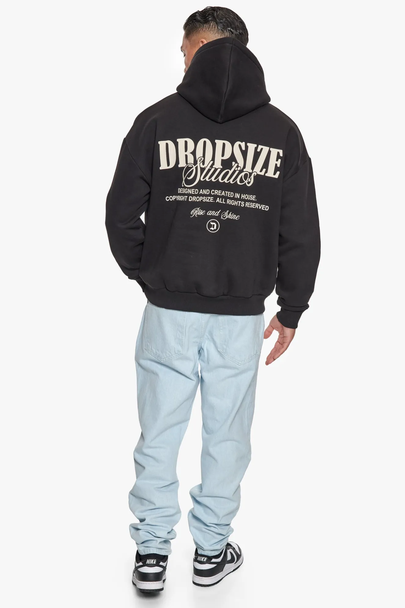 HEAVY OVERSIZE DROPSIZE STUDIOS HOODIE BLACK/COCONUT