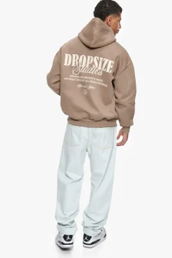 HEAVY OVERSIZE DROPSIZE STUDIOS HOODIE SILVERMINK/COCONUT