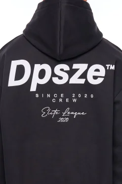 HEAVY OVERSIZE ELITE LEAGUE HOODIE BLACK