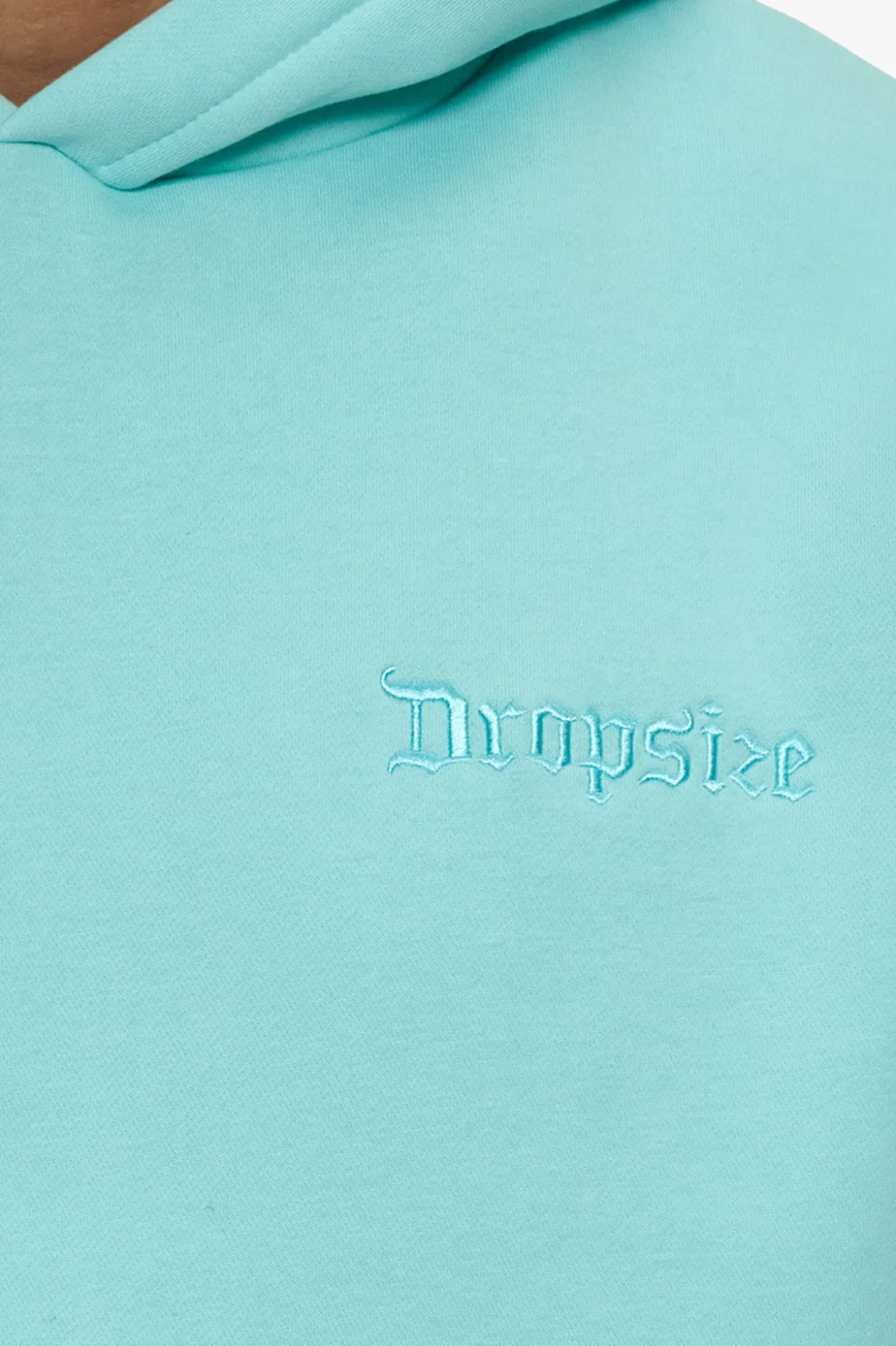 HEAVY OVERSIZE EMBO HOODIE TURQUOISE