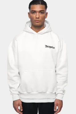 HEAVY OVERSIZE EMBO HOODIE CREAM WHITE