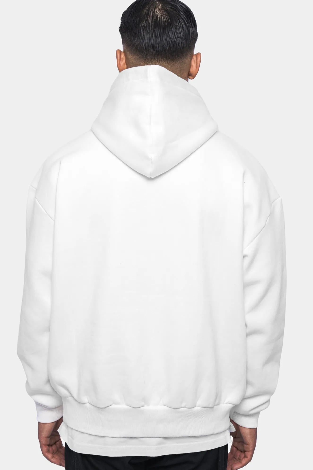 HEAVY OVERSIZE EMBO HOODIE CREAM WHITE