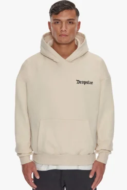 HEAVY OVERSIZE EMBO HOODIE COCONUT MILK