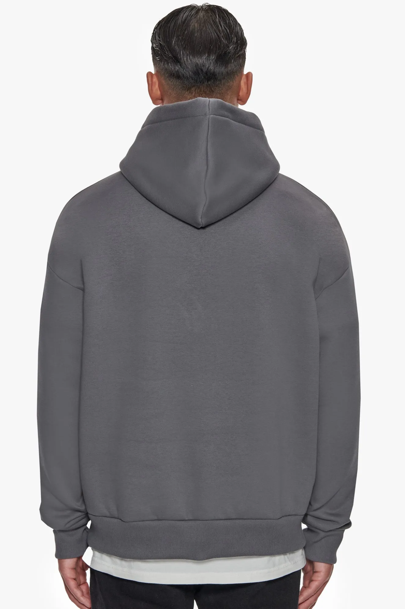 HEAVY OVERSIZE EMBO HOODIE GRAY / CREAM
