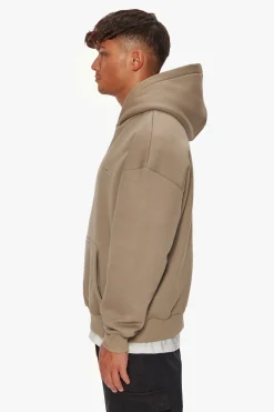 HEAVY OVERSIZE EMBO HOODIE SILVER MINK