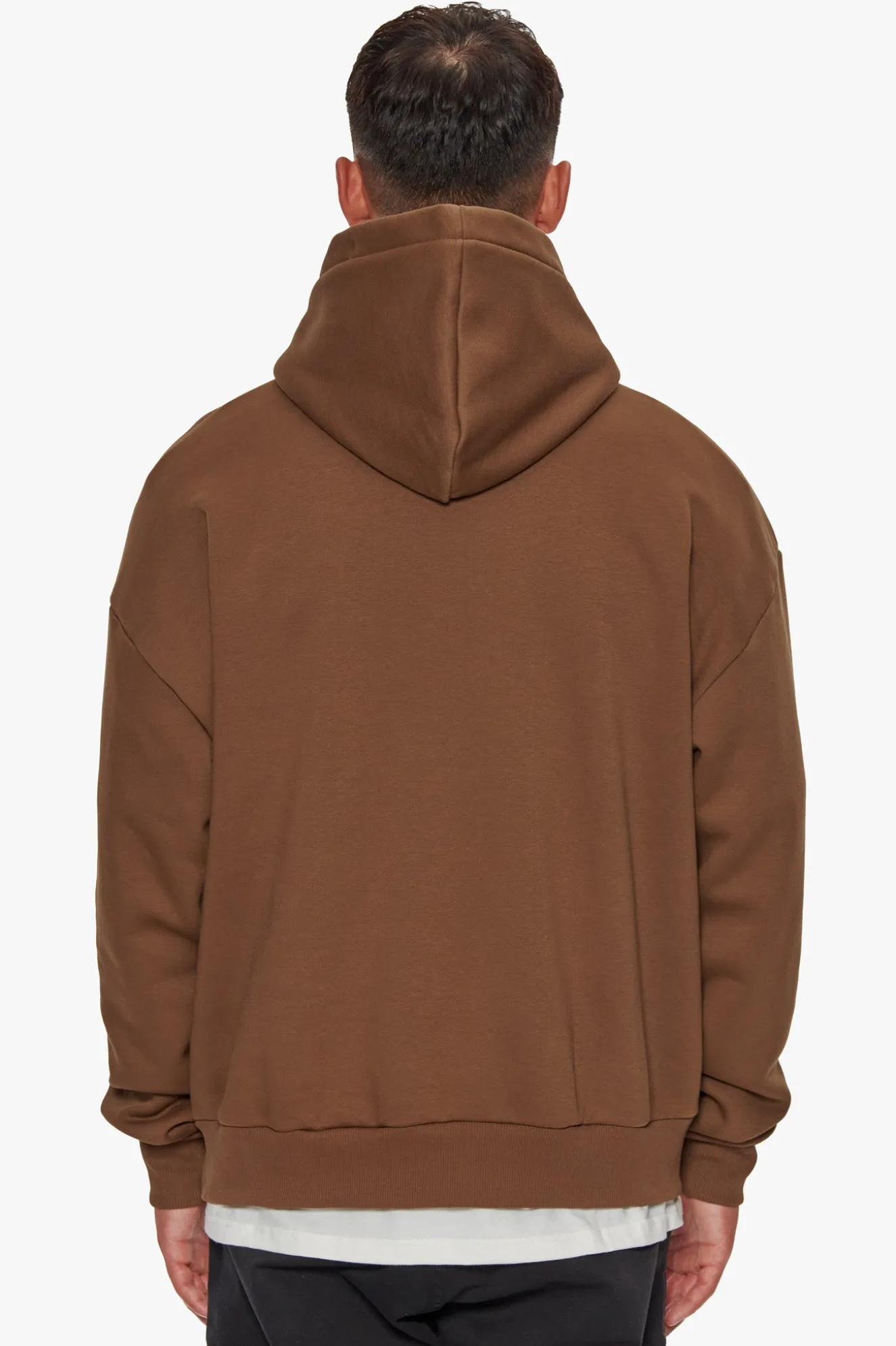 HEAVY OVERSIZE EMBO HOODIE BROWN