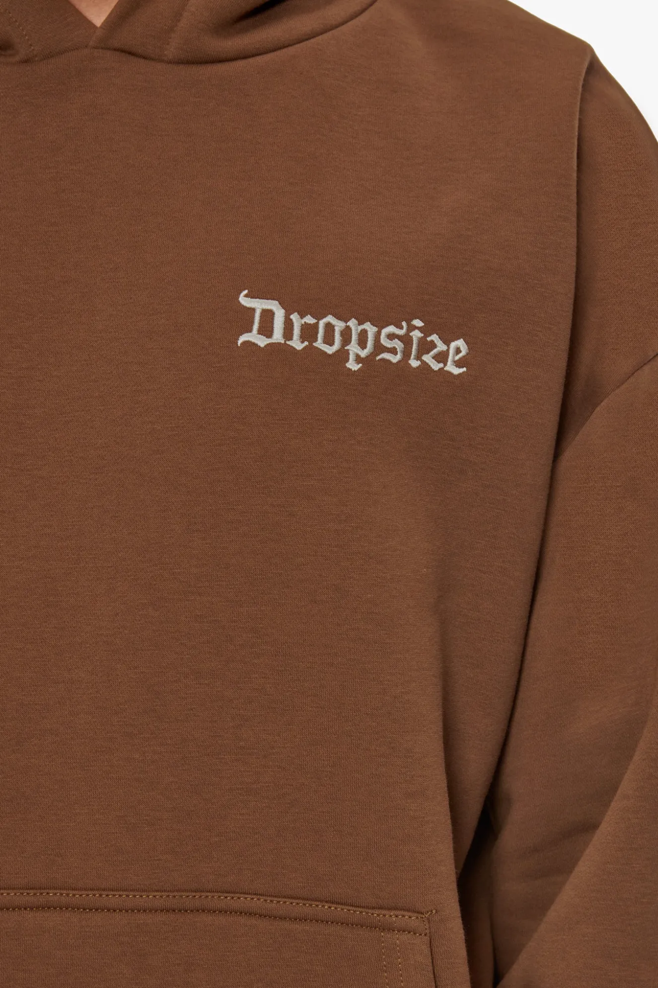 HEAVY OVERSIZE EMBO HOODIE BROWN