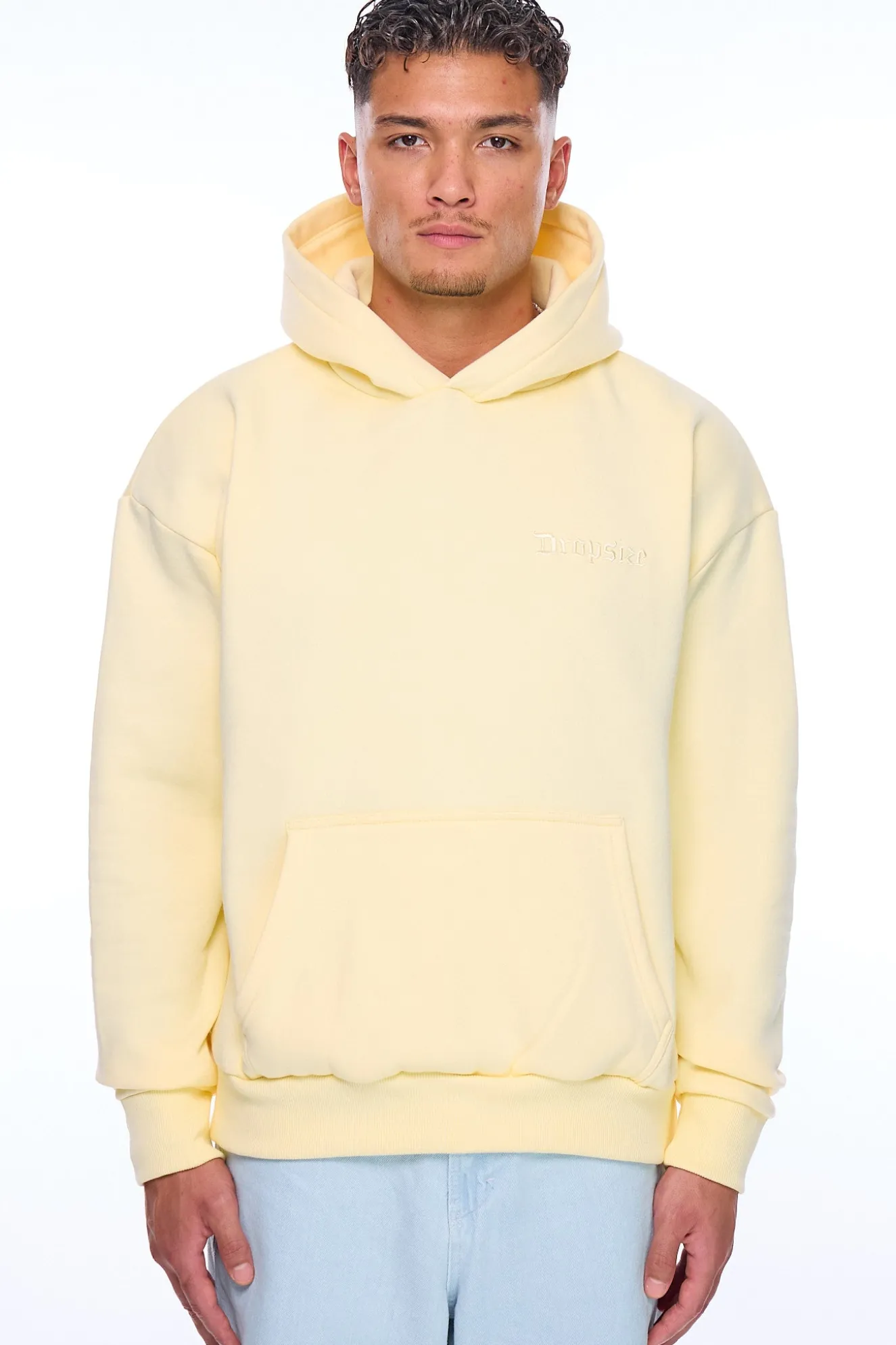 HEAVY OVERSIZE EMBO HOODIE ALMOND OIL