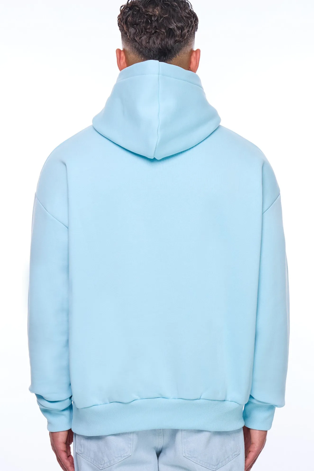 HEAVY OVERSIZE EMBO HOODIE BLUE GLOW