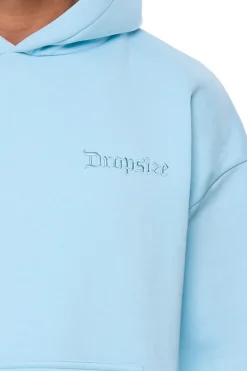 HEAVY OVERSIZE EMBO HOODIE BLUE GLOW