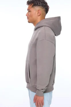 HEAVY OVERSIZE EMBO HOODIE DRIFTWOOD