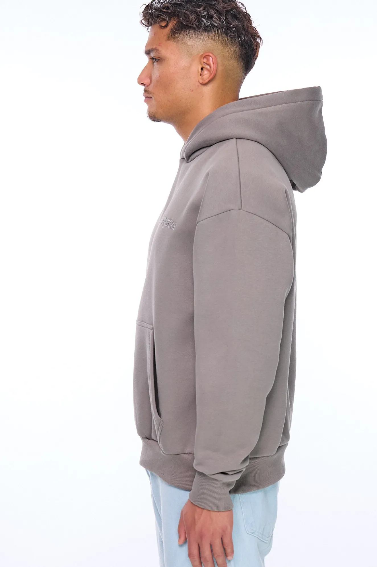 HEAVY OVERSIZE EMBO HOODIE DRIFTWOOD