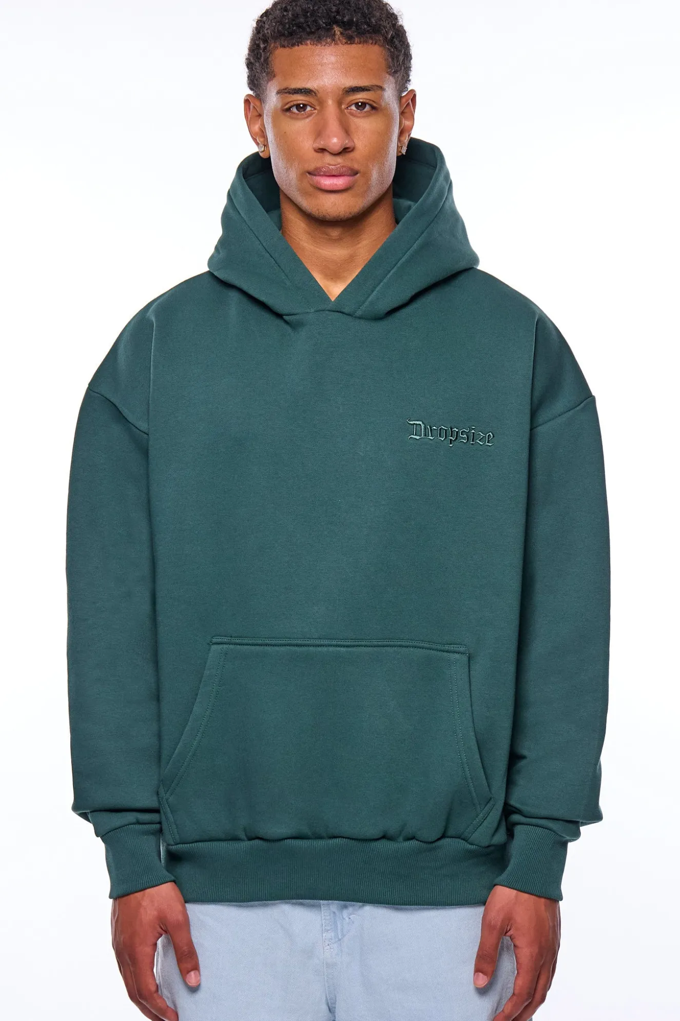 HEAVY OVERSIZE EMBO HOODIE TREKKING GREEN