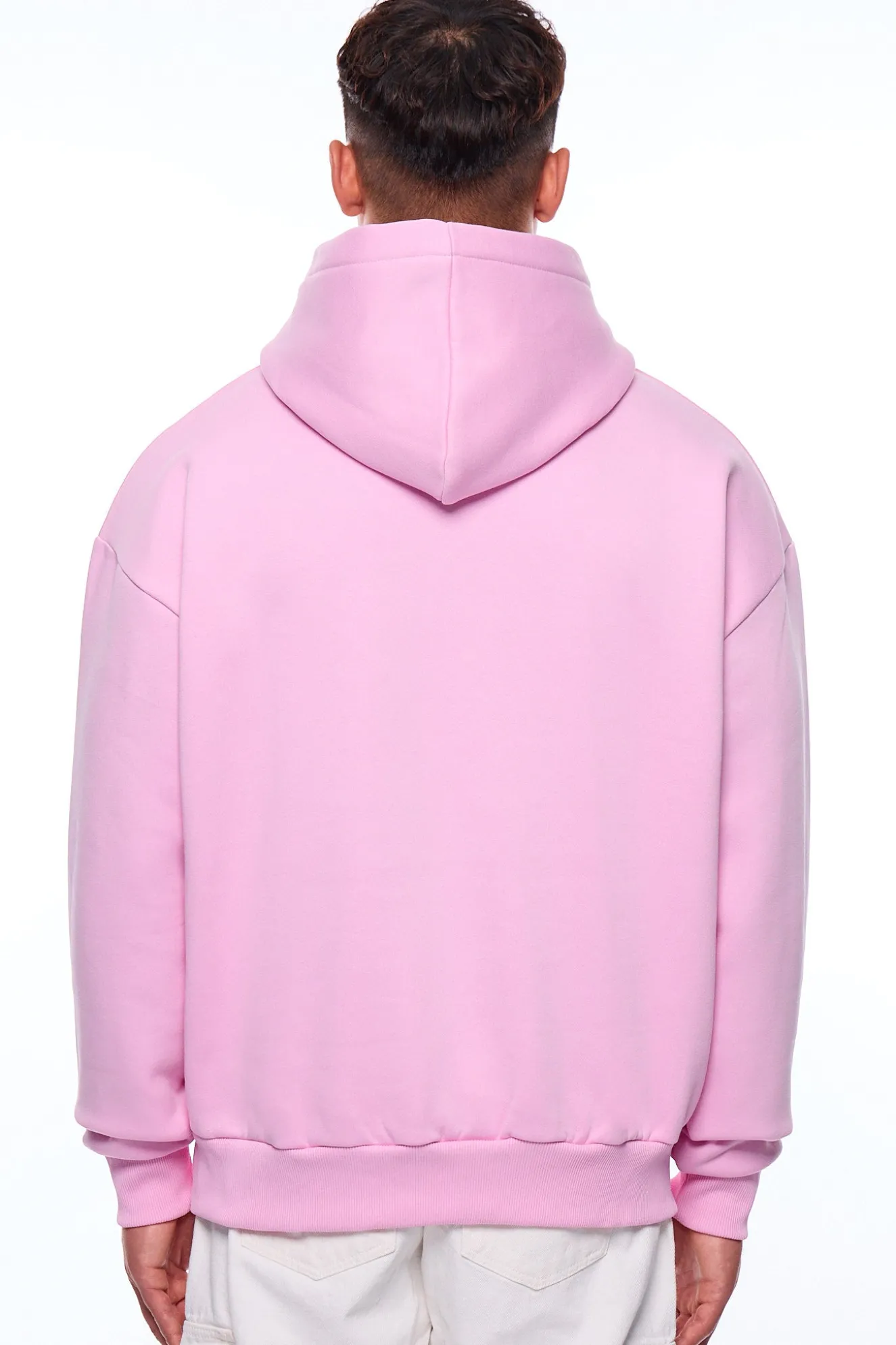 HEAVY OVERSIZE EMBO HOODIE PINK