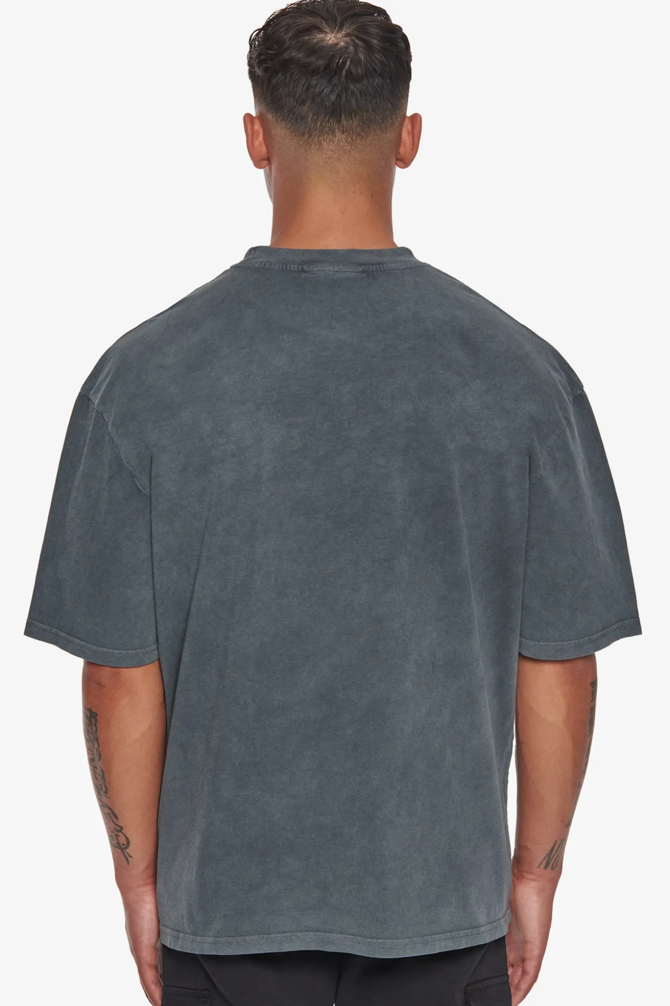 HEAVY OVERSIZE EMBO T-SHIRT WASHED GREY